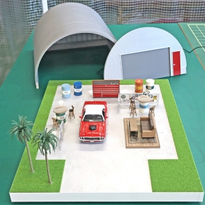 一种安装式金属屋顶立体模型