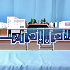 污水处理厂剖面多结构立体模型