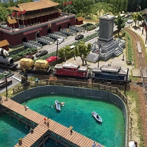 国风经典历史建筑融合立体模型