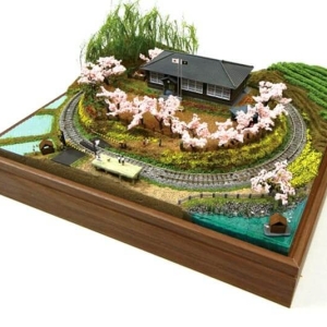 桌面铁路场景立体模型